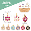 12Pcs 6 Colors Rack Plating Brass Micro Pave Cubic Zirconia Charms FIND-FH0004-83-2