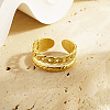 304 Stainless Steel Hollow Chain Cuff Rings AF3272-1-3