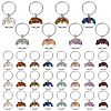 32 Pcs 8 Colors Natural Gemstone Tree of Life Keychains KEYC-PH01571-1