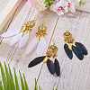 2Pairs 2 Colors Feather Chandelier Earrings EJEW-TA0001-81A-4
