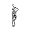 Skull Tibetan Style Alloy Pendants TIBEP-R344-49AS-LF-2