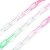 Eco-friendly Spray Painted Handmade Brass Paperclip Chains KK-J276-18-P17-1