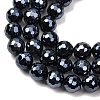 Electroplated Natural Agate Beads Strands G-B191-A07-8mm-18-3