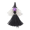 5Pcs 5 Colors Handmade Polycotton(Polyester Cotton) Tassel Pendants PALLOY-JF04236-3