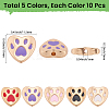 50Pcs 5 Colors Alloy Enamel Beads FIND-SC0022-64-2