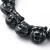 Non-Magnetic Synthetic Hematite Beaded Stretch Bracelets BJEW-H589-01J-2