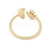 Footprint & Palm Brass Open Cuff Ring for Women LS-RJEW-A040-03G-3