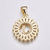 Long-Lasting Plated & Rack Plating Brass Micro Pave Cubic Zirconia Letter Pendants X-ZIRC-A007-03J-G-2