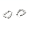 Non-Tarnish 304 Stainless Steel Trapezoid Hoop Earrings for Women LS-EJEW-A076-07P-2