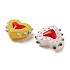 Baking Paint Glass Bumpy Beads Heart LAMP-V001-07-3