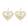 Brass Micro Pave Clear Cubic Zirconia Studs Earring for Women EJEW-S217-A08-1