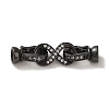 Rack Plating Brass Pave Clear Cubic Zirconia Fold Over Clasps KK-M285-31B-2