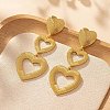 Heart Zinc Alloy Dangle Stud Earrings FS-WG20C8F-01-2