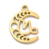 Real 18K Gold Plated 304 Stainless Steel Pendants STAS-R003-02G-02-1