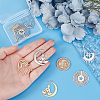 8Pcs 8 Style PVD Vacuum Plating 201 Stainless Steel Pendants STAS-DC0005-13-2