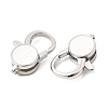 Flat Round Brass Enamel Lobster Claw Clasps KK-Z147-02P-B-3