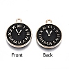 Light Gold Plated Alloy Double Side Enamel Pendants ENAM-Q033-11B-A-RS-3