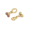 Brass Micro Pave Deep Pink Cubic Zirconia Cherry Pendants KK-H072-06G-2