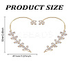 1Pc Leaf Alloy Clear Cubic Zirconia Cuff Earrings EJEW-LP0007-022G-2
