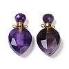 Natural Amethyst Faceted Teardrop Bottle Pendants G-A225-02G-05-1