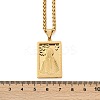 201 Stainless Steel Virgin Mary Pendant Wheat Chain Necklaces for Men NJEW-S387-09G-02-5