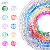 10Strands 10 Colors Transparent Painted Glass Beads Strands DGLA-YW0001-39A-1