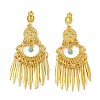 Bohemia Zinc Alloy Rhinestone & Resin Clip-on Earrings EJEW-C089-03G-1