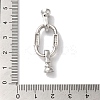 Oval Rectangle Rack Plating Brass Micro Pave Clear Cubic Zirconia Fold Over Clasps KK-A225-11P-3