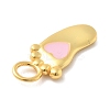 925 Sterling Silver Pink Enamel Pendants STER-Z012-01G-01-2