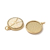 Flat Round with Peace sign & Tower Brass Micro Pave Cubic Zirconia with Synthetic Opal Pendants KK-D096-07A-G-2