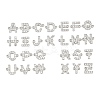 26Pcs 26 Styles Brass Micro Pave Clear Cubic Zirconia Connector Charms KK-C160-02P-1