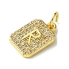 Rack Plating Brass Micro Pave Clear Cubic Zirconia Charms KK-G501-01R-G-2
