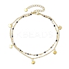 304 Stainless Steel Double Layer Chain Anklets AJEW-AN00632-05-1