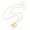 Brass & Plastic Pearl Letter Pendant Box Chain Necklaces for Women LS-NJEW-U017-01G-08-3