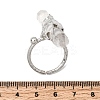 Natural Quartz Crystal & Brass Cuff Rings for Women RJEW-G374-01P-08-5
