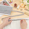 Polyester Braided Metallic Lace Trim SRIB-WH0011-180B-02-3