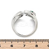 Brass Micro Pave Clear Cubic Zirconia Cuff Rings for Women Men RJEW-Z080-03P-5