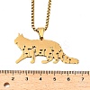 201 Stainless Steel Hollow Cat Shaped Pendant Box Chain Necklaces NJEW-M086-06G-3