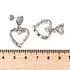 Hollow Heart Brass Micro Pave Clear Cubic Zirconia Dangle Stud Earrings EJEW-Z099-02P-02-5