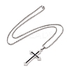 Zinc Alloy with Enamel Cross Pendant Necklaces NJEW-C034-42B-P-4