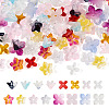 160Pcs 16 Styles Transparent Glass Beads Caps GLAA-TA0002-35-1