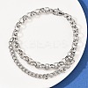 201 Stainless Steel Link Rolo Chain Bracelets for Women BJEW-B143-18P-3