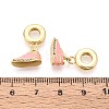 Brass Micro Pave Clear Cubic Zirconia and Enamel European Dangle Charms KK-T079-69G-3
