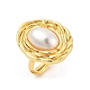 Oval Brass Finger Rings for Women RJEW-S622-03G-3
