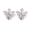 Brass Micro Pave Clear Cubic Zirconia Charms KK-G418-11P-1