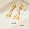 Fashionable Retro Geometric Cone Triangle Tassel 201 Stainless Steel Hoop Earrings JW1667-5