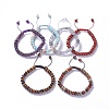 Adjustable Natural & Synthetic Mixed Stone Braided Bead Bracelets BJEW-F369-A-3