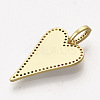 Golden Plated Brass Micro Pave Cubic Zirconia Pendants ZIRC-T012-45G-C-2