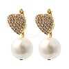 Heart Brass Micro Pave Clear Cubic Zirconia Hoop Earrings EJEW-H180-01B-G-4