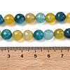 Dyed Natural Agate Faceted Round Beads Strands G-E320E-8mm-17-2